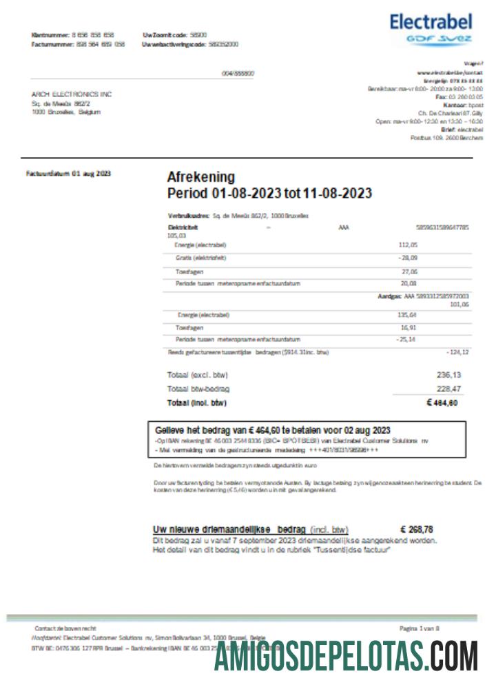 Projeto de lei de serviços públicos de eletricidade da Electrabel SA, SCR baixar para verificação